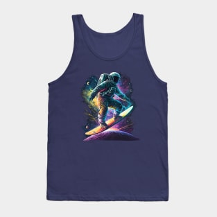 Surfing through the waves of space Tank Top